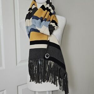 Fordays Sustainable Recycled Varigated Scarf in Blue Multi Made in Peru OS